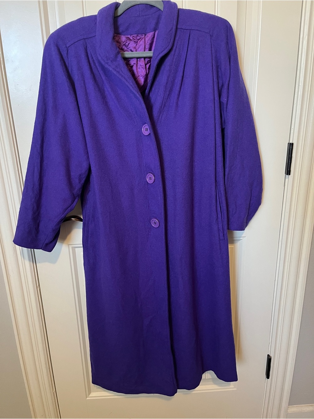 Vintage Fleurette of California Purple Camel Hair Coat